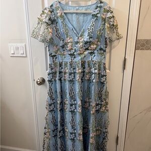SHEIN Blue Floral Maxi Dress